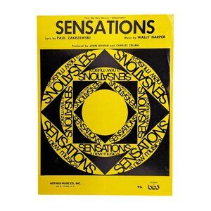 Vintage Sensations Sheet Music Musical Wally Harper Paul Zakrzewski 1970 Romeo